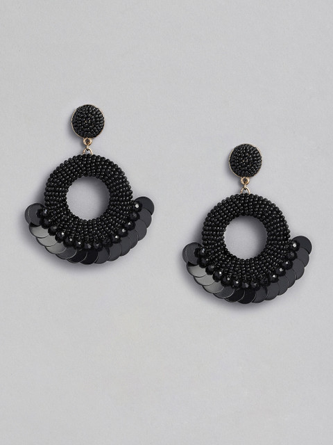 

Accessorize Black Circular Drop Earrings
