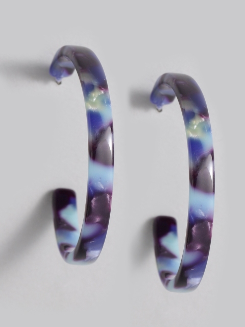 

Accessorize Blue & Purple Circular Half Hoop Earrings