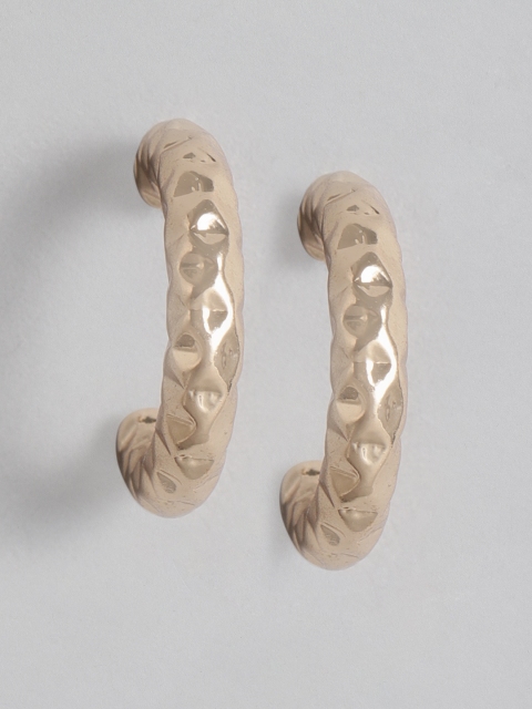 

Accessorize Gold-Toned Textured Circular Half Hoop Earrings