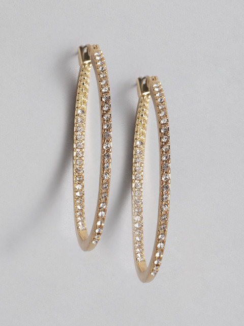 

Accessorize Gold-Toned Stone-Studded Circular Hoop Earrings