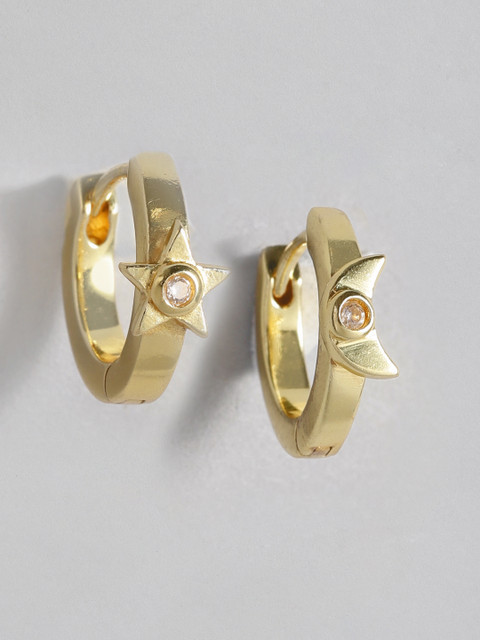 

Accessorize Gold-Plated CZ Stone-Studded Mismatch Circular Hoop Earrings