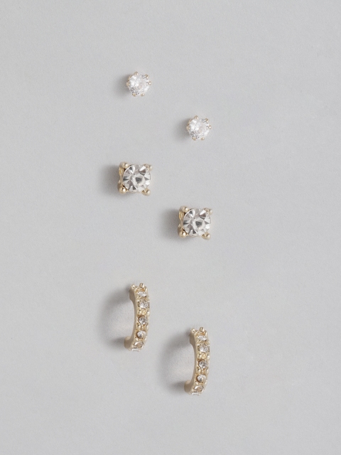 

Accessorize Women Set of 3 Earrings, Gold