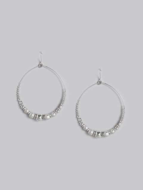 

Accessorize Silver-Toned Beaded Circular Drop Earrings