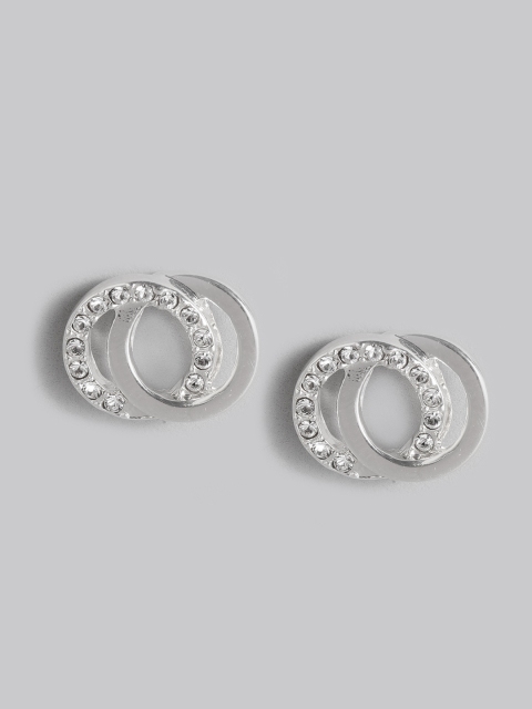 

Accessorize Silver-Toned Swarovski Crystal Studded Circular Studs