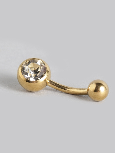 

Accessorize Women Gold-Toned Stone-Studded Spherical Navel Piercing