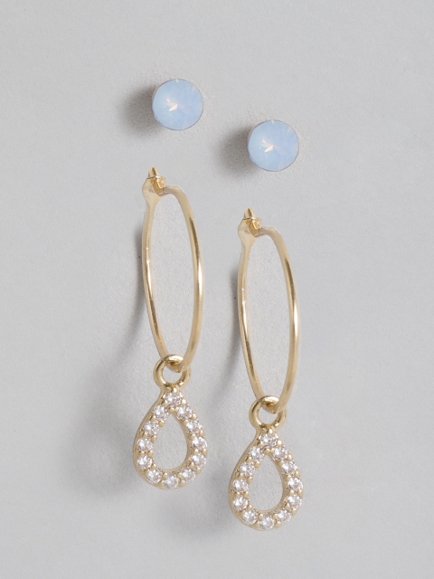 

Accessorize Women Set of 2 Gold-Plated Swarovski Crystal-Studded Earrings