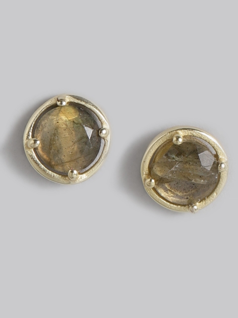 

Accessorize Gold-Plated Stone Labradorite Studded Circular Studs