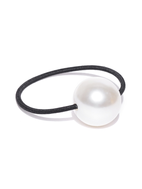 

Accessorize Off-White & Black Beaded Ponytail Holder