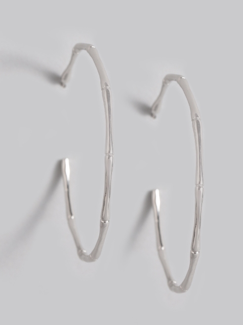 

Accessorize Silver-Toned Rose Gold-Plated Circular Hoop Earrings