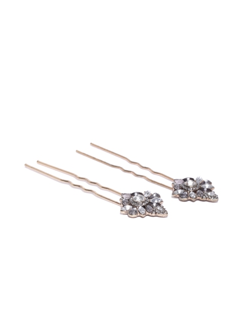 

Accessorize Set of 2 Grey & Antique Gold-Toned Embellished U Pins