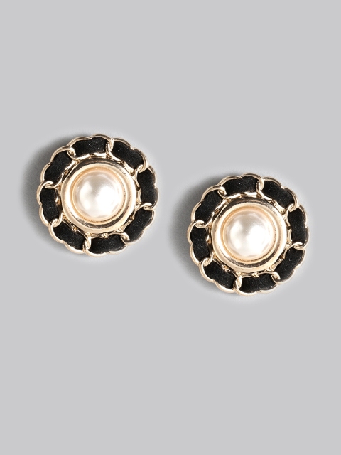 

Accessorize Black & Off-White Beaded Floral Studs