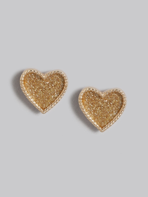 

Accessorize Gold-Toned Shimmer Heart-Shaped Studs