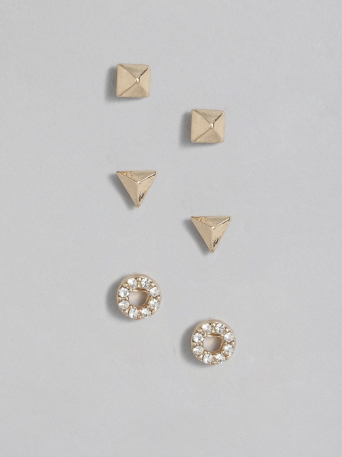 

Accessorize Set of 3 Studs, Gold