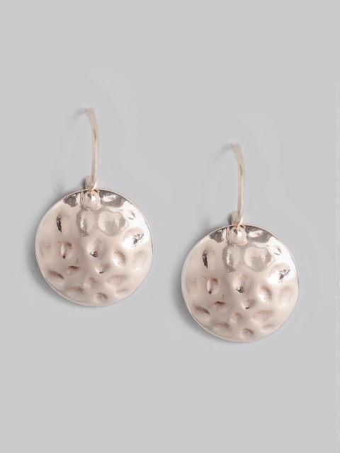 

Accessorize Rose Gold-Toned Textured Circular Drop Earrings