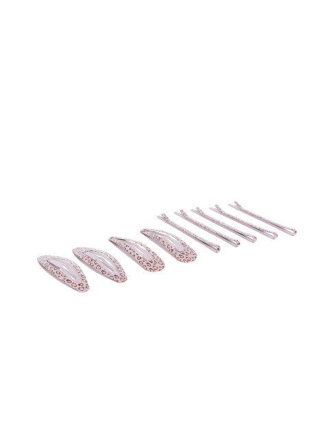

Accessorize Women Set of 9 Taupe & Brown Leopard Print Hair Clips & Pins