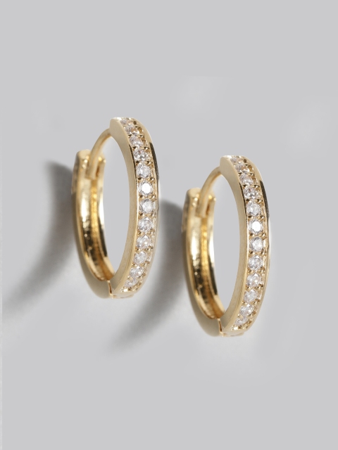 

Accessorize Gold-Plated CZ Stone-Studded Circular Hoop Earrings