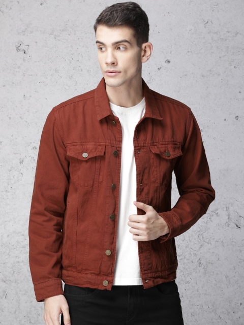 

Ecko Unltd Men Rust Red Solid Denim Jacket