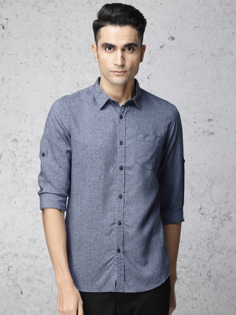 

Ecko Unltd Men Blue Slim Fit Printed Casual Shirt