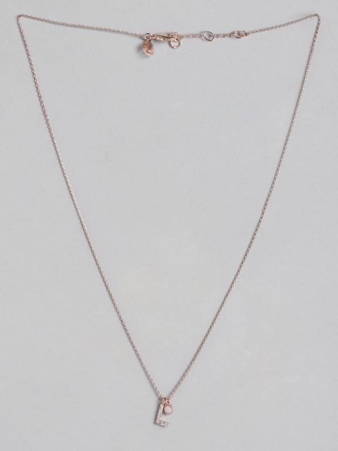 

Accessorize Rose Gold-Plated CZ Studded L-Shaped Necklace