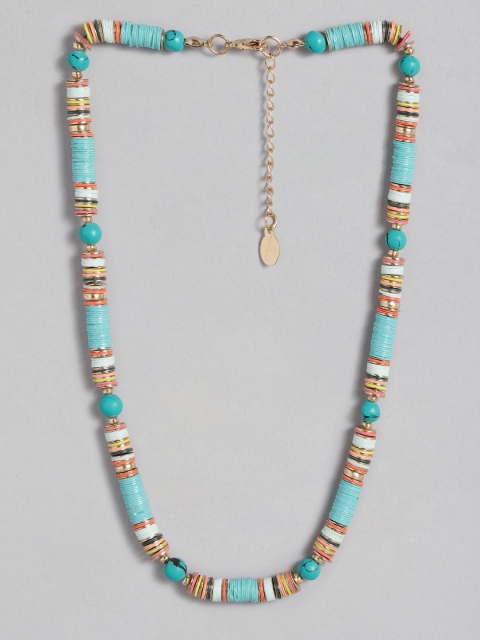 

Accessorize Blue & Orange Beaded Disc Necklace