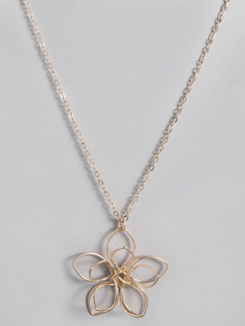 

Accessorize Rose Gold-Toned Flower Shaped Necklace