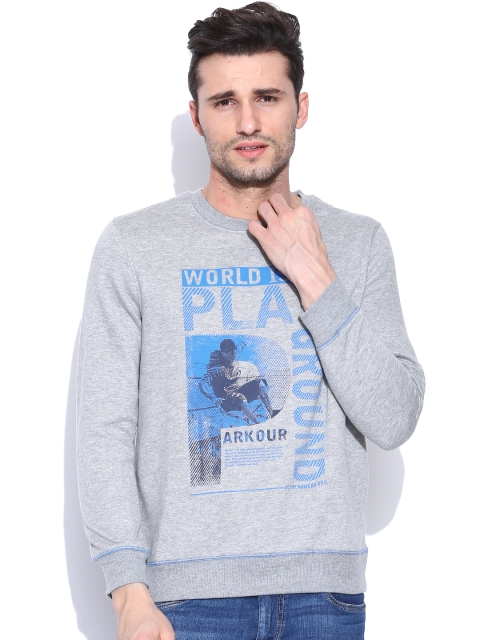 

NU ECO Grey Melange Printed Sweatshirt