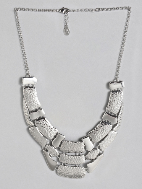 

Accessorize Women Silver-Toned Textured Statement Necklace