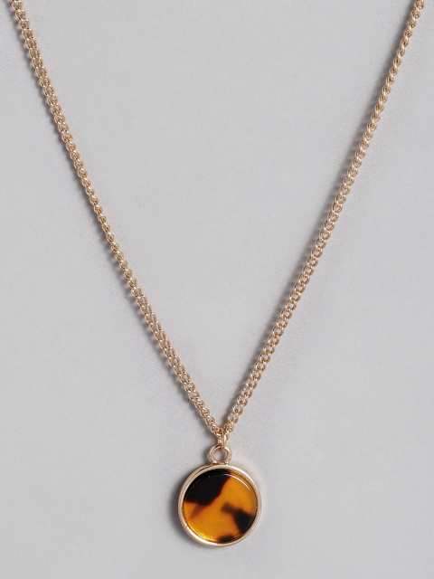 

Accessorize Gold-Toned & Rust Orange Stone-Studded Necklace