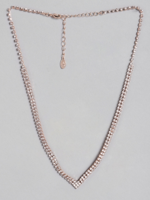 

Accessorize Rose Gold-Toned Stone-Studded Necklace