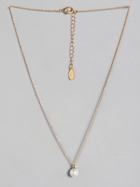 

Accessorize Gold-Toned & Off-White Beaded Necklace