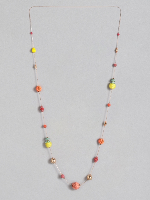 

Accessorize Orange & Orange Beaded Necklace