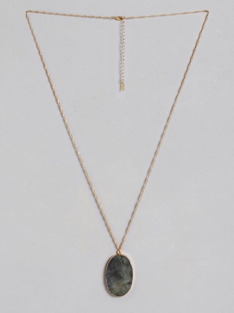 

Accessorize Gold-Toned & Green Stone-Studded Necklace