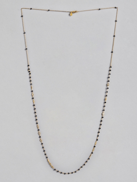 

Accessorize Gold-Toned & Black Beaded & Stone-Studded Necklace