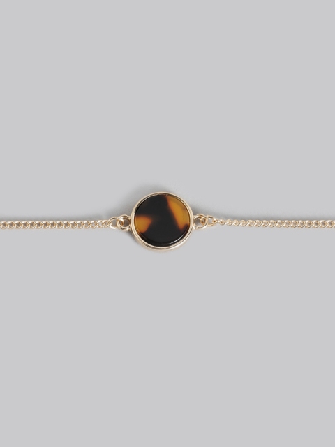 

Accessorize Gold-Toned & Brown Stone-Studded Bracelet