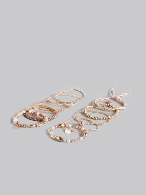 

Accessorize Set of 10 Bracelets, Pink