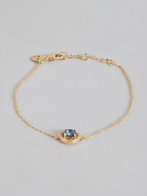 

Accessorize Navy Blue Gold-Plated Stone-Studded Link Bracelet