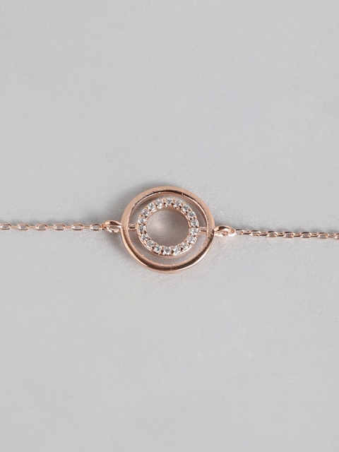 

Accessorize Rose Gold-Plated CZ-Studded Circular Bracelet