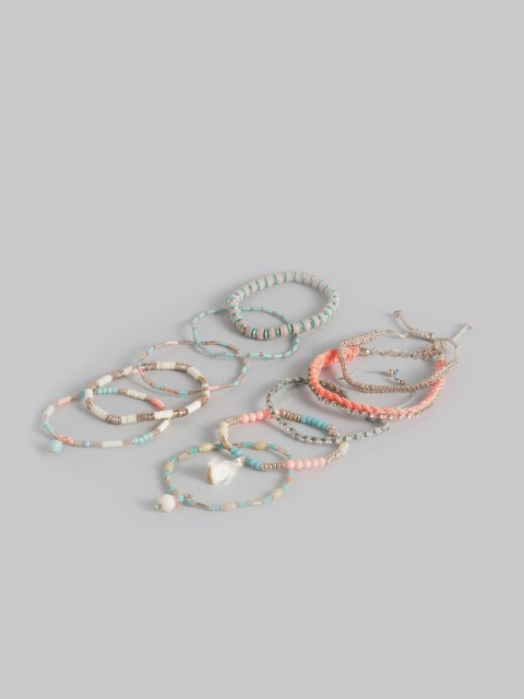 

Accessorize Set of 10 Bracelets, Green