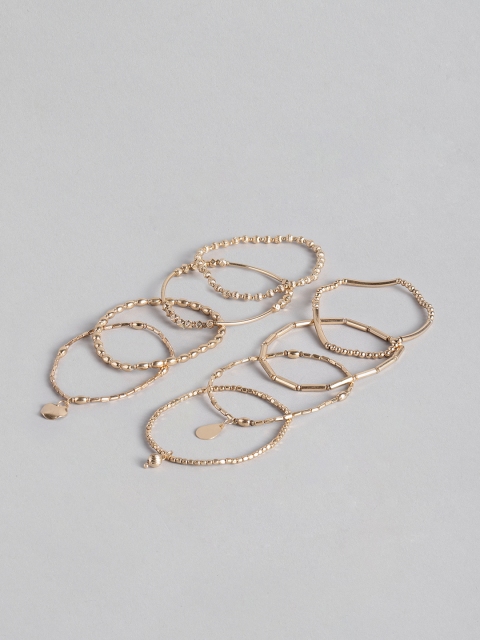 

Accessorize Set of 8 Gold-Toned Beaded Elasticated Bracelets