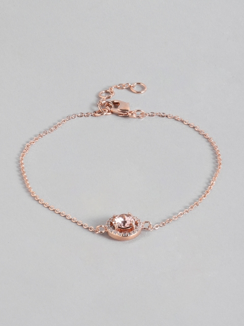 

Accessorize Rose Gold-Plated Stone-Studded Link Bracelet