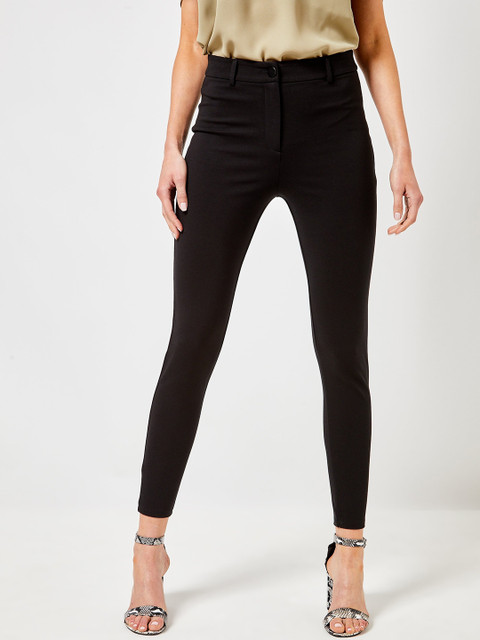 

DOROTHY PERKINS Women Black Skinny Fit Solid Trousers