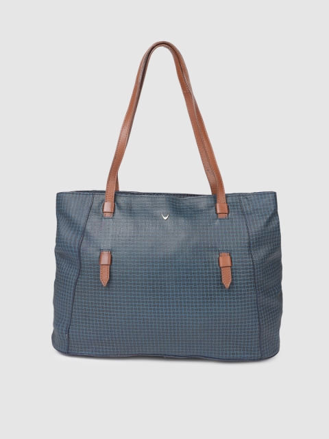 

Hidesign Blue Textured Leather Shoulder Bag