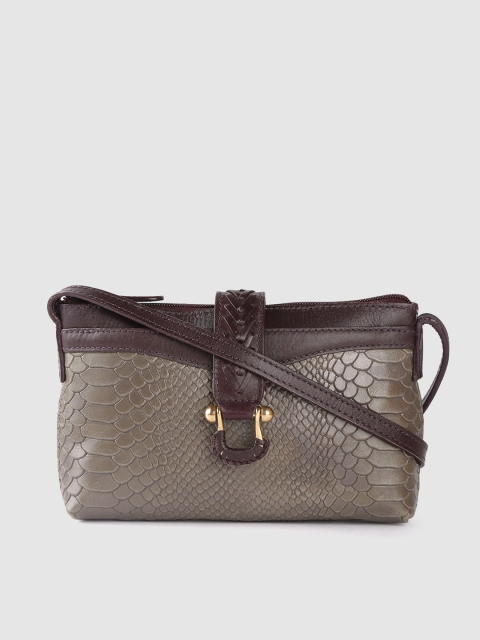 

Hidesign Grey Textured Leather Sling Bag