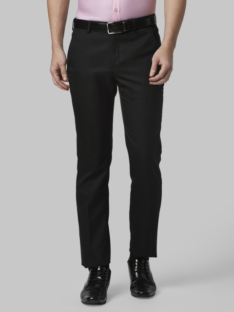

Park Avenue Men Black Slim Fit Solid Formal Trousers