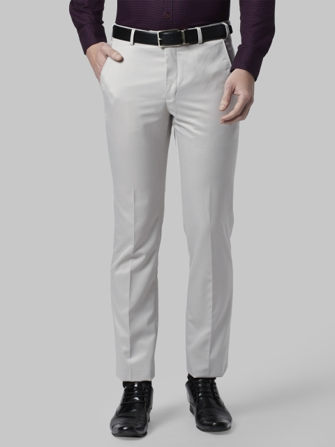 

Park Avenue Men Grey Slim Fit Solid Regular Trousers