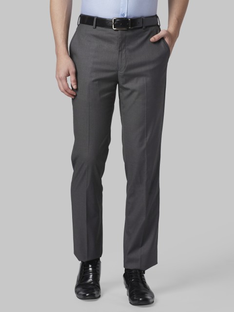 

Park Avenue Men Grey Regular Fit Solid Formal Trousers