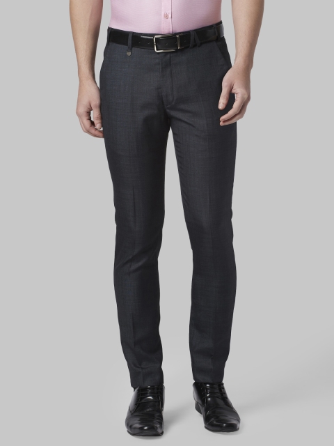 

Park Avenue Men Blue Regular Fit Checked Formal Trousers