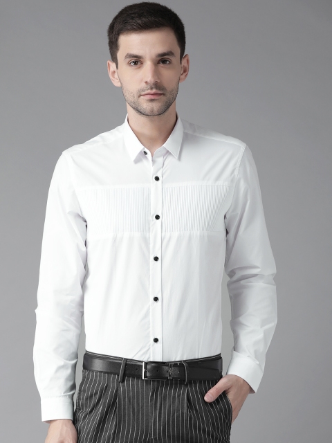 

Blackberrys Men White Slim Fit Solid Partywear Shirt