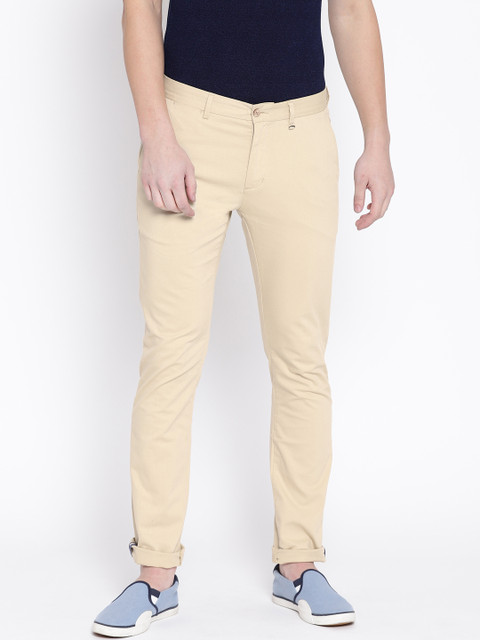 

Blackberrys Men Beige Sharp Regular Fit Self Design Chinos