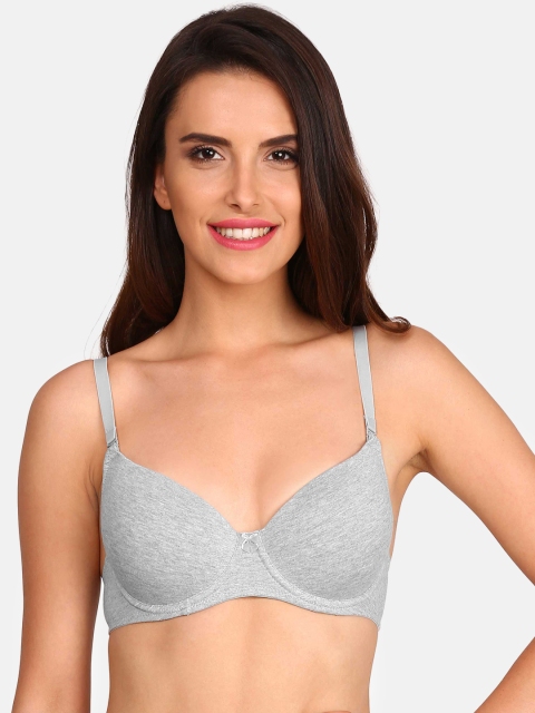 

Jockey Grey Solid Underwired Lightly Padded Everyday Bra 1245-0105